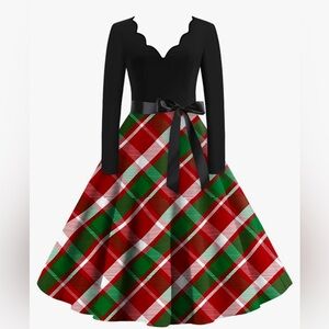 Christmas Dress for Women Long Christmas Print Dress